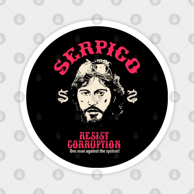 Serpico: A Badge of Integrity - Al Pacino Inspired T-Shirt Magnet by Boogosh